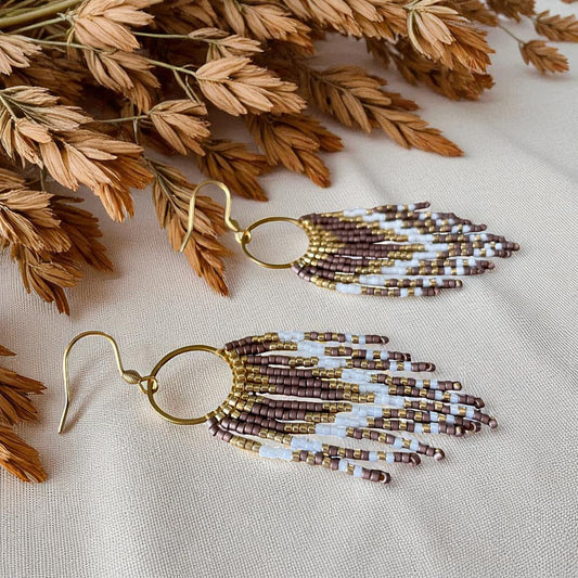 Boucles d’oreilles bohème chic en perles Miyuki Yasmine – création artisanale ATMY Bijoux