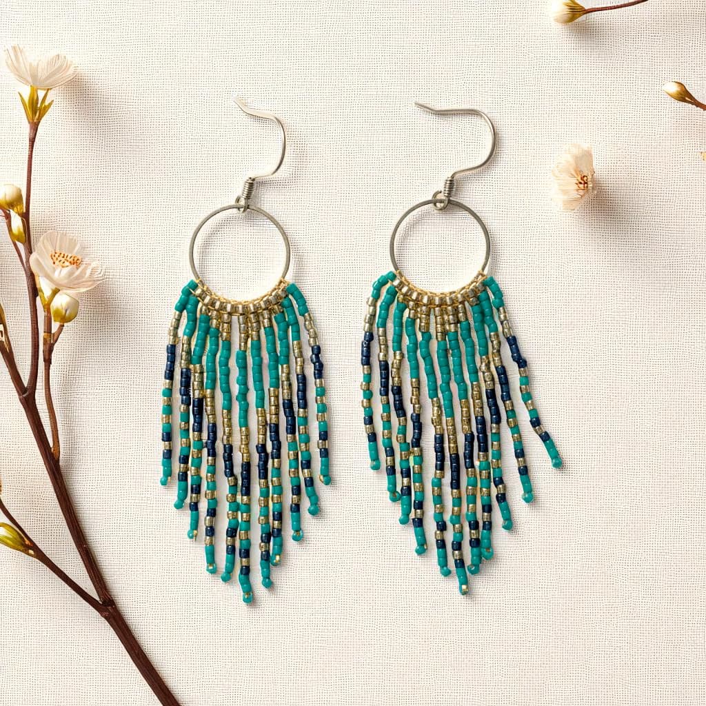 Boucles d’oreilles bohème chic en perles Miyuki Yasmine – création artisanale ATMY Bijoux