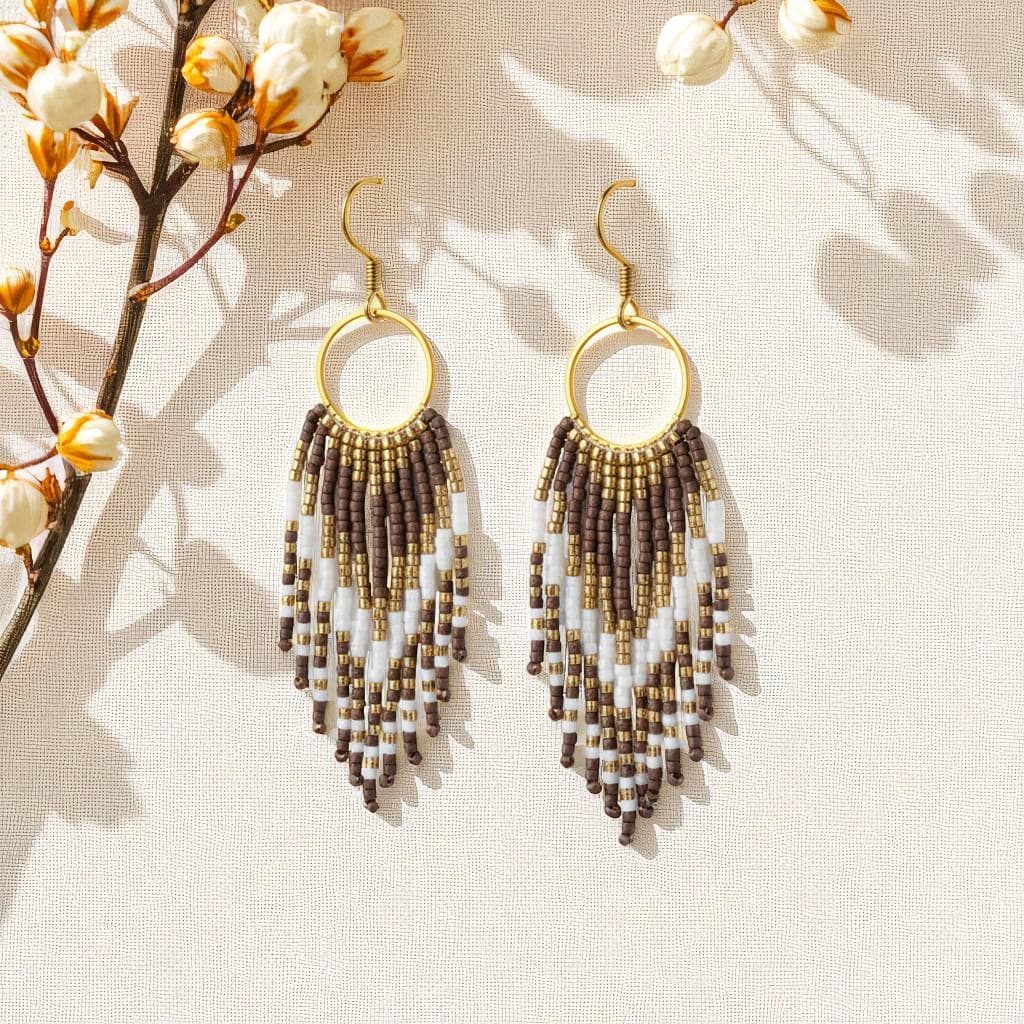 Boucles d’oreilles bohème chic en perles Miyuki Yasmine – création artisanale ATMY Bijoux