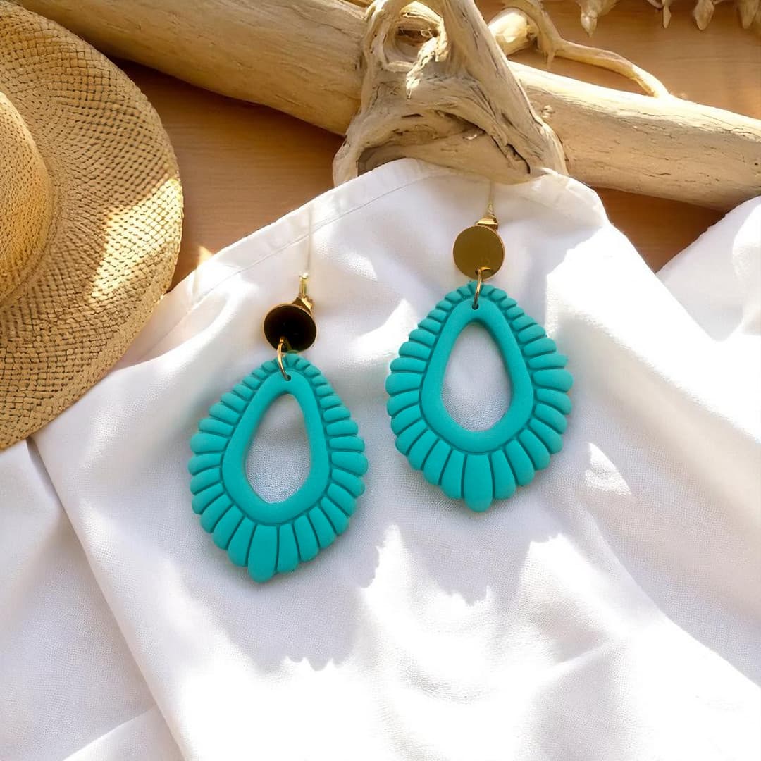 Bijoux d’été en pâte polymère turquoise ATMY Bijoux