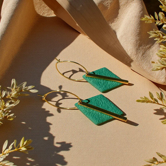 Boucles d’oreilles Solène - Vert sapin
