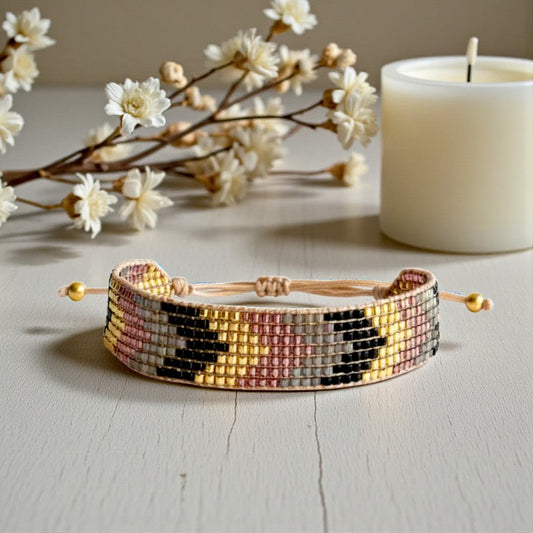 Bracelet Iori – Doré, gris et raisin