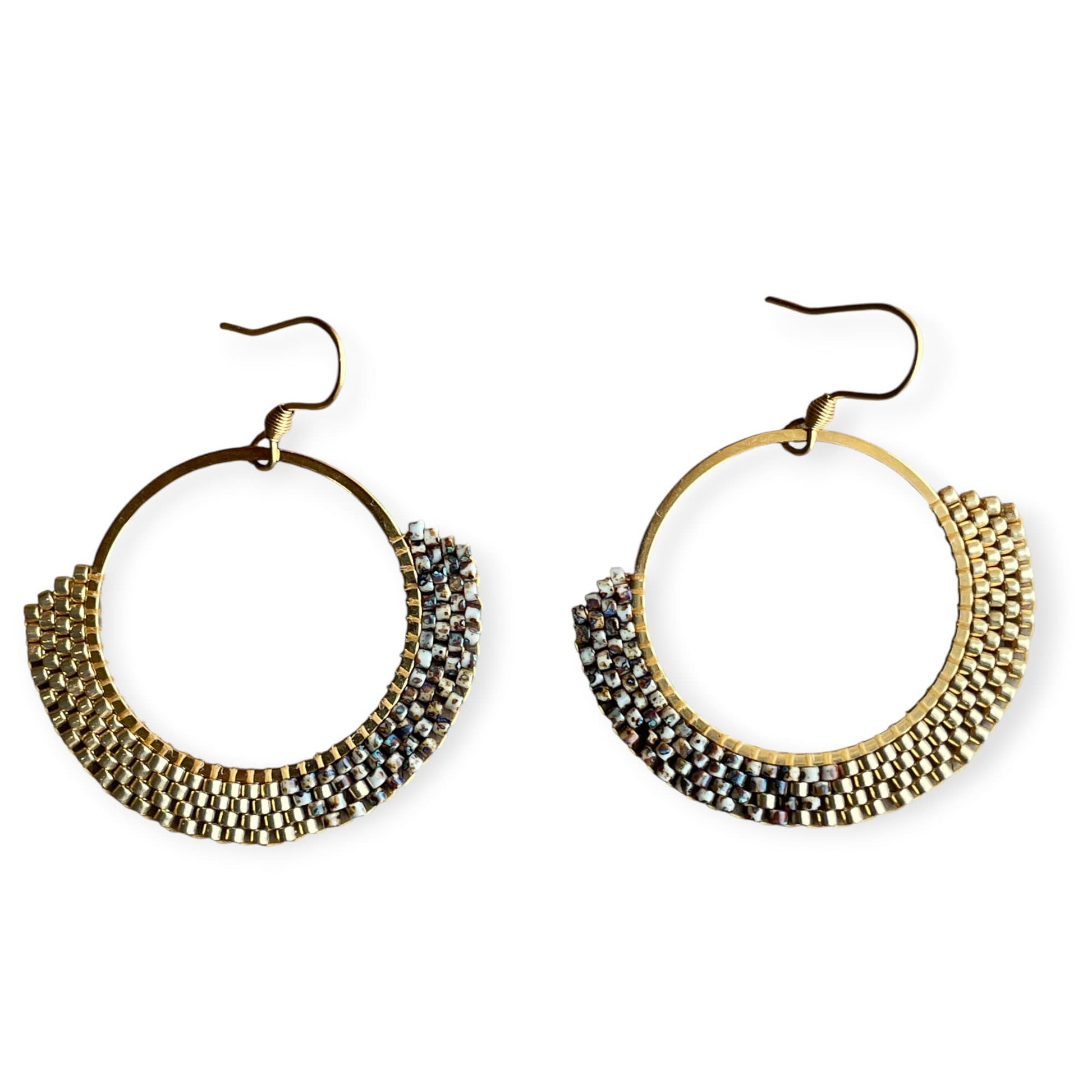 boucles d'oreilles en perles miyuki tissage main