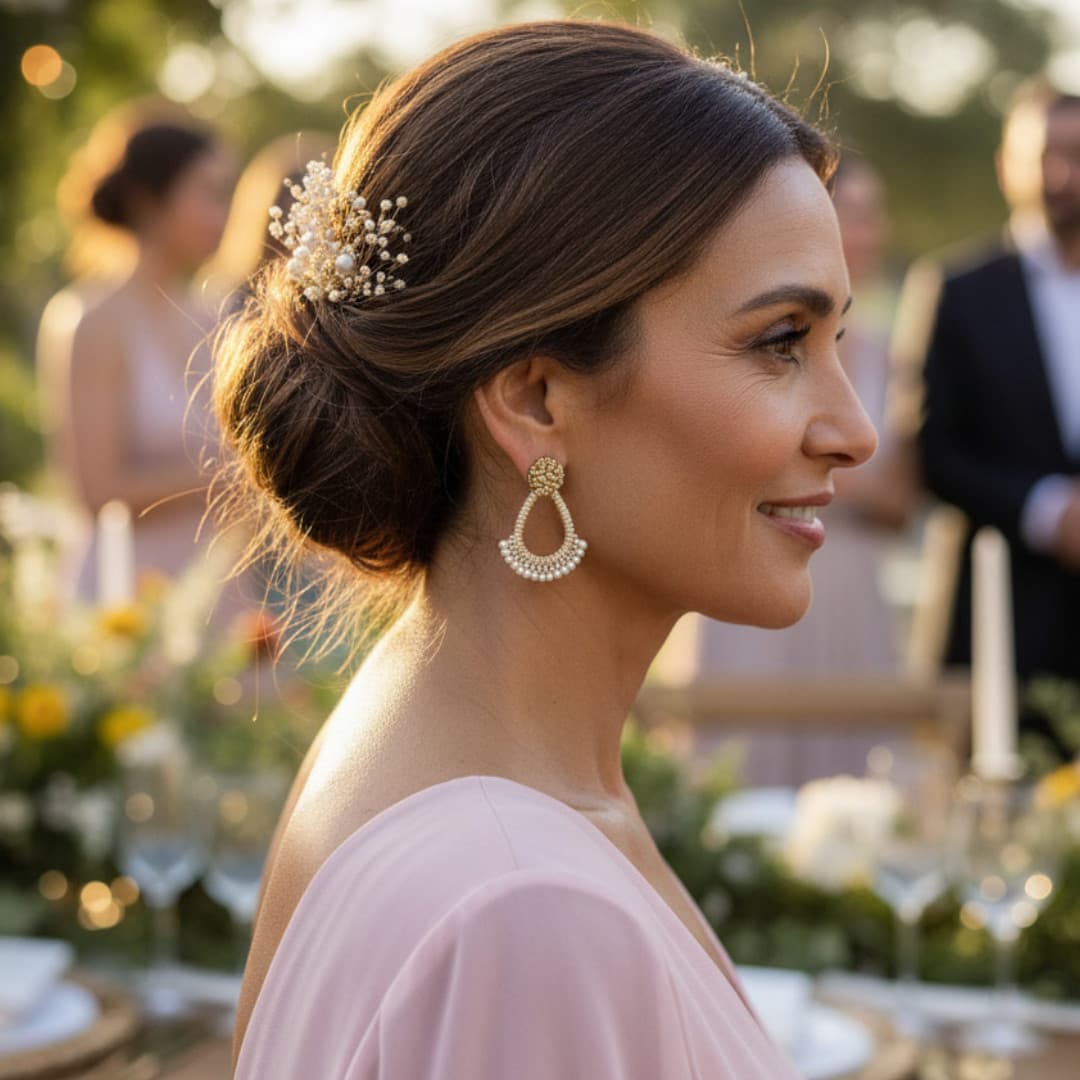 Boucles d'oreilles Tal perle miyuki delica creme