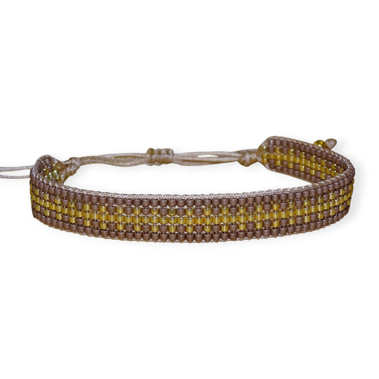 Bracelet Élio artisanal ajustable – détails du tissage