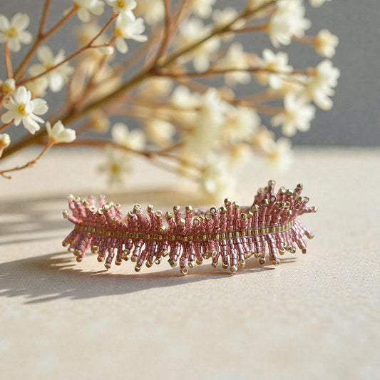 bracelet franges perles miyui delica rose et doré