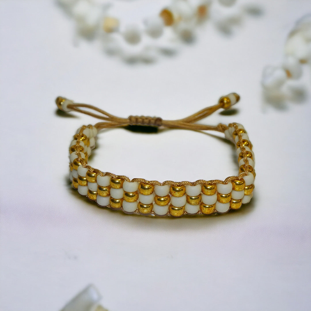 Bracelet Cléo Crème - Perles Miyuki