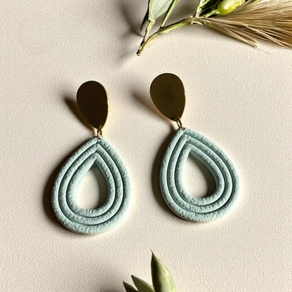 Boucles d’oreilles Héra en forme de goutte, pendentifs en polymère avec attache dorée