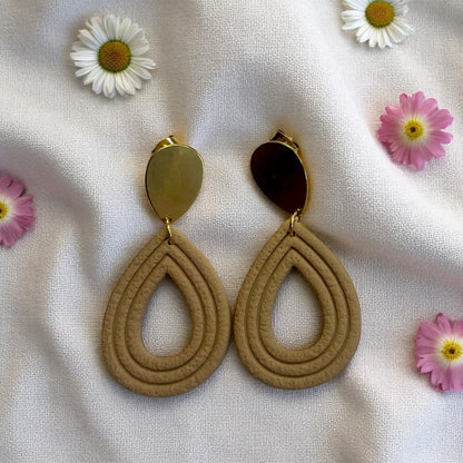 Boucles d’oreilles Héra en forme de goutte, pendentifs en polymère avec attache dorée