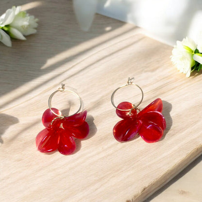 Boucles d'oreille Giulia Rouge