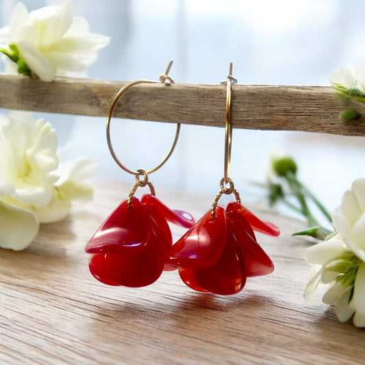 Boucles d'oreille Giulia Rouge