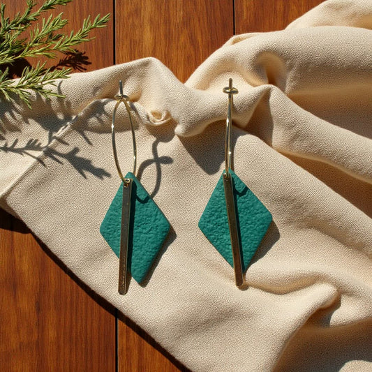 Boucles d’oreilles Solène - Vert sapin