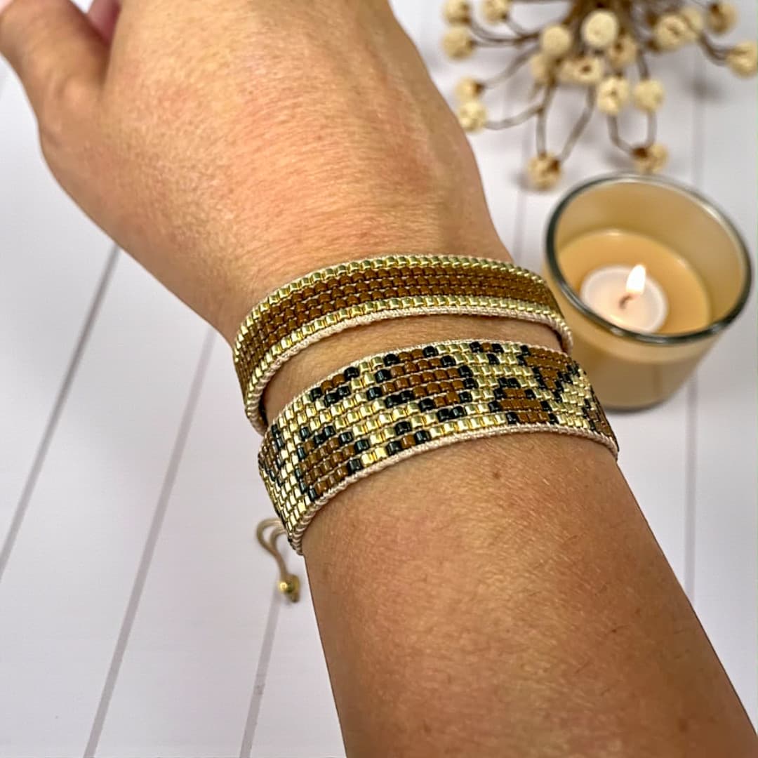 Bracelet Charly – motif léopard en perles Miyuki