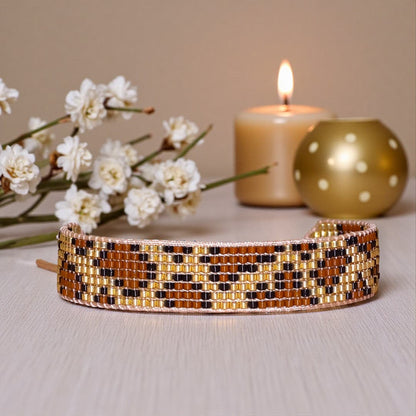 Bracelet Charly – motif léopard en perles Miyuki